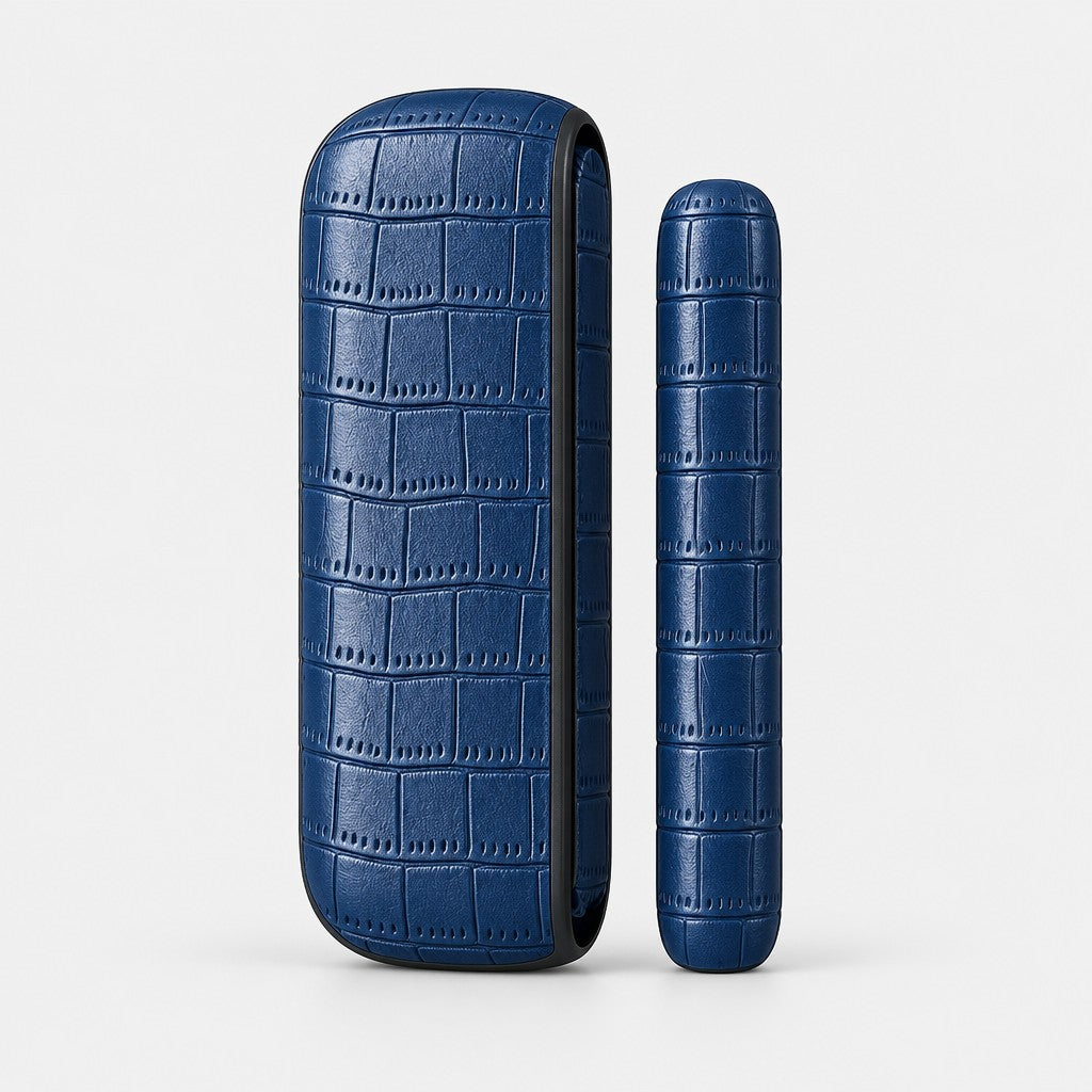 Funda Croco · compatible con IQOS ILUMA i Azul